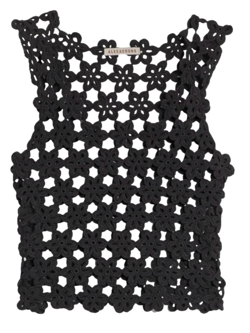 AlexaChung Black Corinne Crocheted Cotton Tank NWT M/L